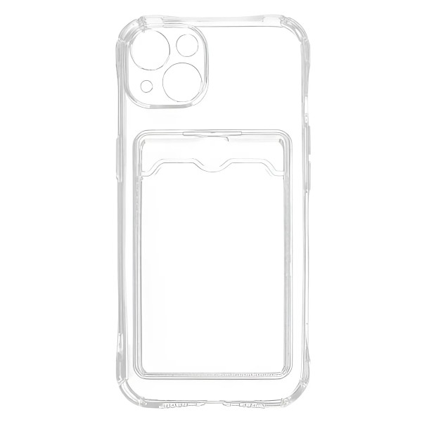 Чехол прозрачный с кармашком iPhone 14 Plus силиконовый