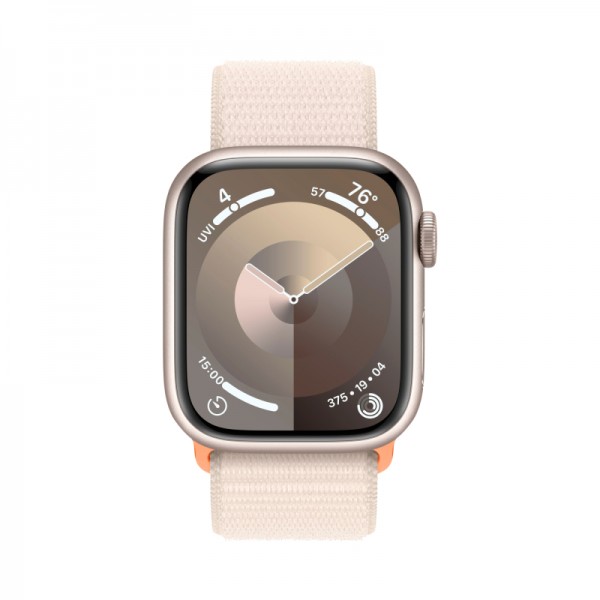 Apple Watch Series 9 41 мм корпус из алюминия цвета (сияющая звезда) спортивный ремешок цвета (сияющая звезда)