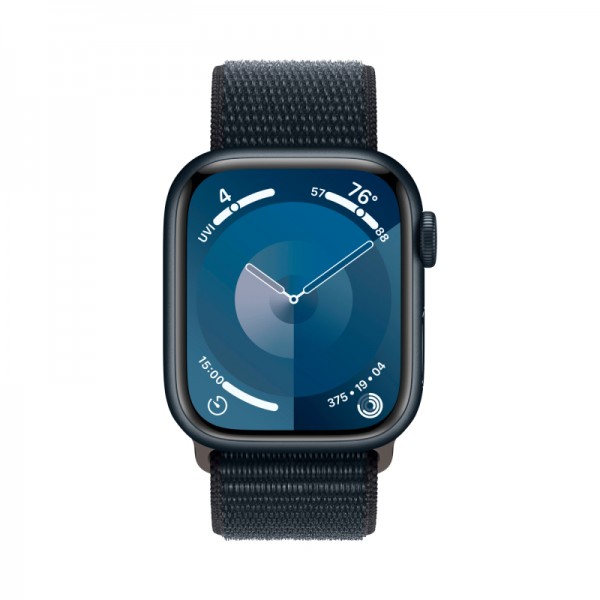 Apple Watch Series 9 41 мм корпус из алюминия цвета (тёмная ночь) спортивный ремешок цвета (тёмная ночь)