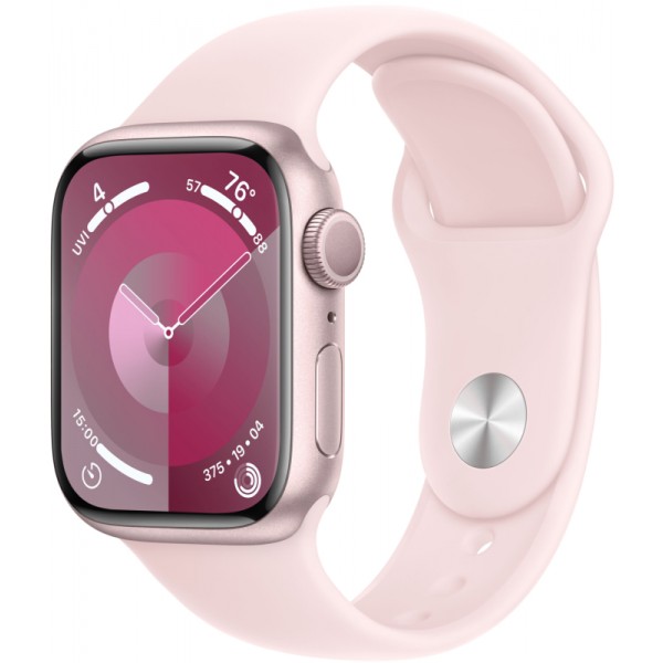 Apple Watch Series 9 41 мм корпус из алюминия (розового) цвета спортивный ремешок (нежно-розового) цвета
