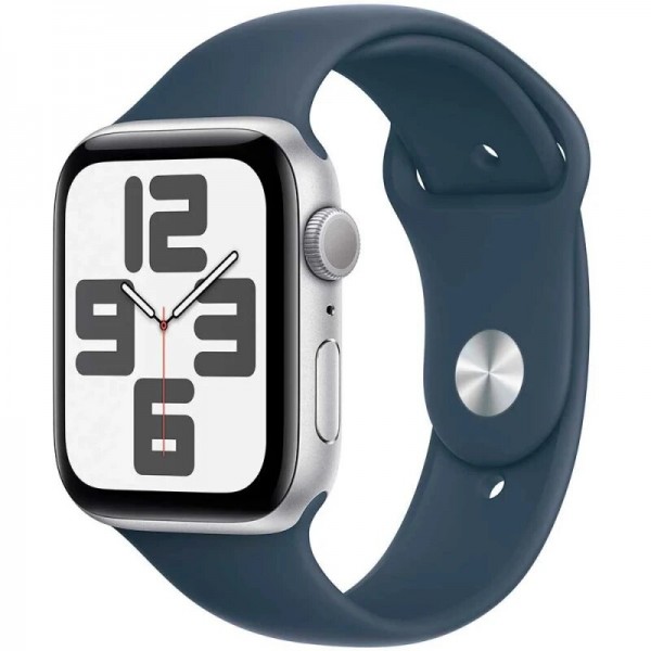 Apple Watch SE 2023 40 мм корпус из алюминия серебристого цвета спортивный ремешок синего цвет