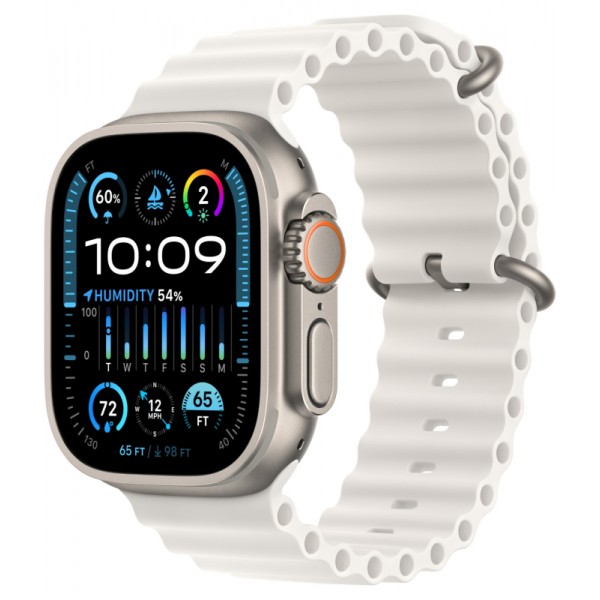 Apple Watch Ultra 2 GPS + Cellular 49 мм корпус из титана ремешок Ocean белого цвета