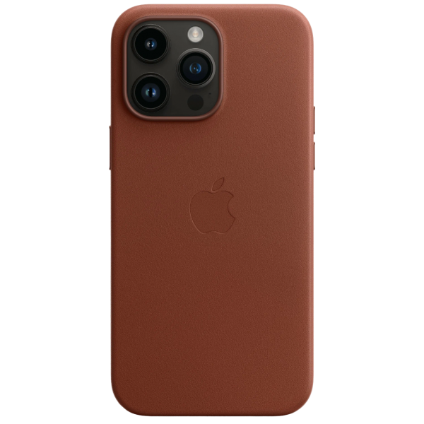 Чехол Leather Case magsafe для iPhone 14 Pro Max коричневый