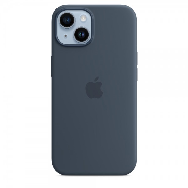 Чехол Silicone Case magsafe качество Lux для iPhone 14 Plus синий шторм