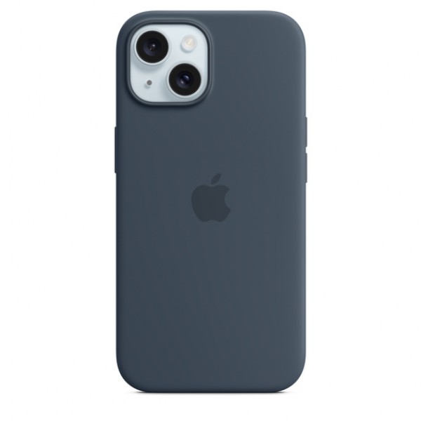 Чехол Silicone Case magsafe качество Lux для iPhone 15 Plus синий шторм