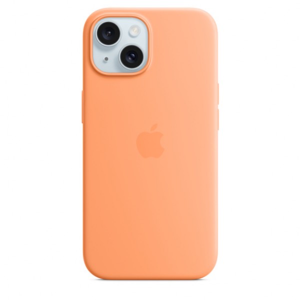 Чехол Silicone Case magsafe качество Lux для iPhone 15 Plus оранжевый