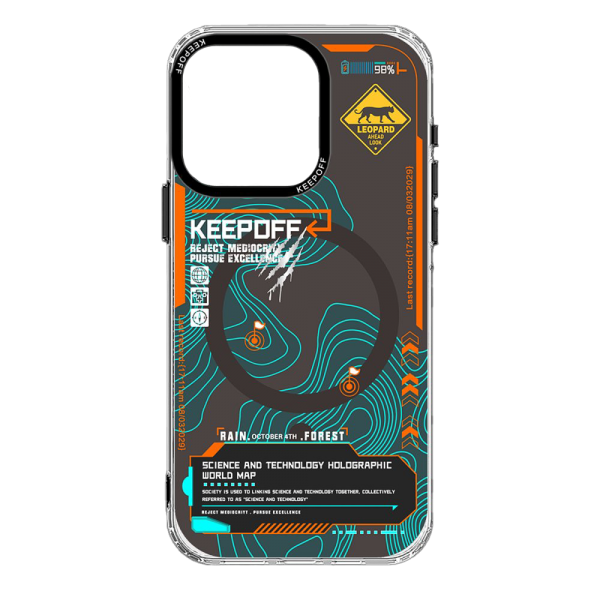 Чехол KEEPOFF Map magsafe для iPhone 15 Pro Max силиконовый Jungle