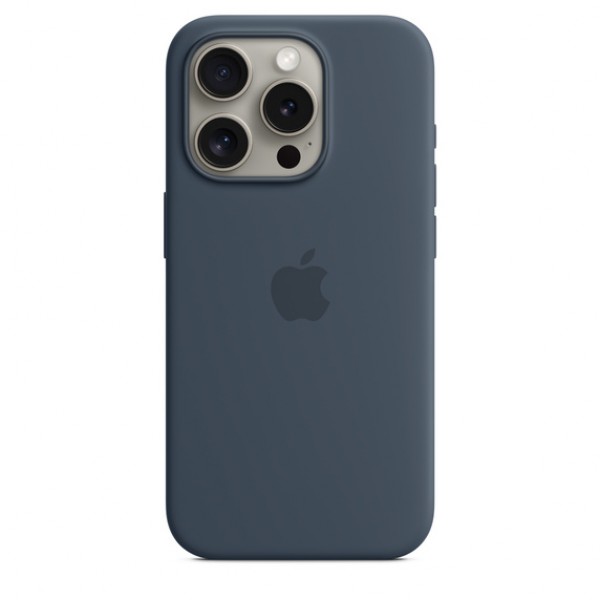Чехол Silicone Case magsafe качество Lux для iPhone 15 Pro Max синий шторм