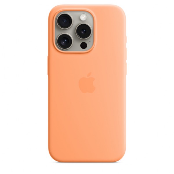 Чехол Silicone Case magsafe качество Lux для iPhone 15 Pro Max оранжевый