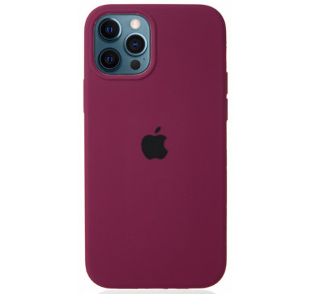 Чехол Silicone Case для iPhone 12/12 Pro марсала