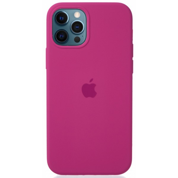 Чехол Silicone Case для iPhone 12/12 Pro темно-розовый