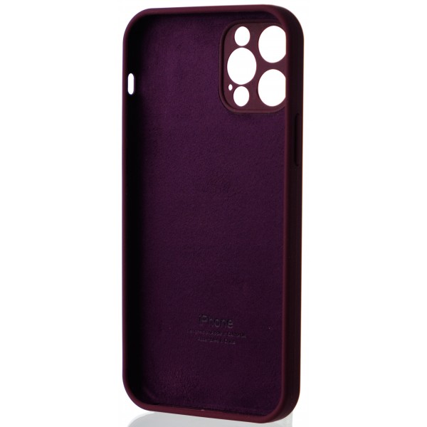 Чехол Silicone Case полная защита для iPhone 12 Pro марсала