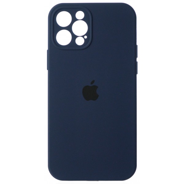 Чехол Silicone Case полная защита для iPhone 12 Pro темно-синий