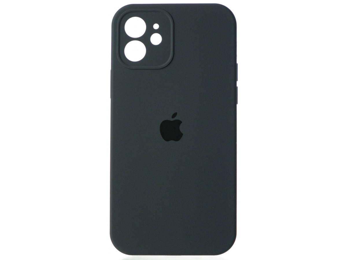 Чехол Silicone Case полная защита для iPhone 12 темно-серый в Тюмени