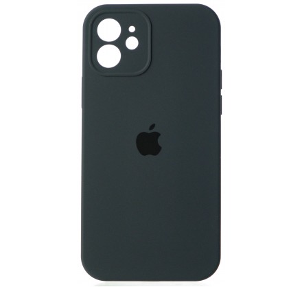 Чехол Silicone Case полная защита для iPhone 12 темно-с...