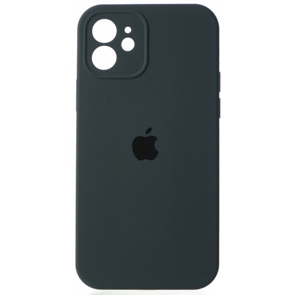 Чехол Silicone Case полная защита для iPhone 12 темно-серый