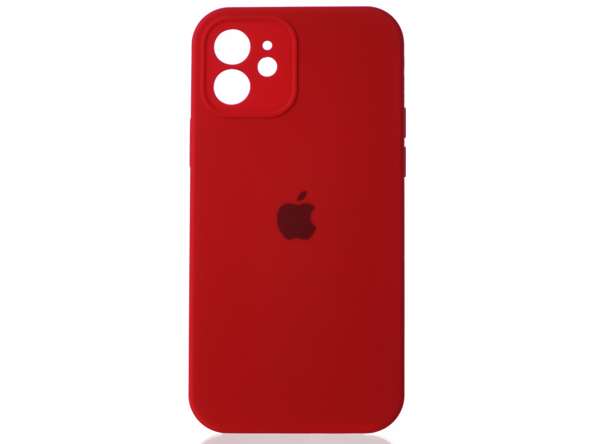 Чехол Silicone Case полная защита для iPhone 12 красный в Тюмени