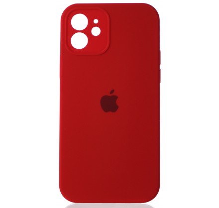 Чехол Silicone Case полная защита для iPhone 12 красный