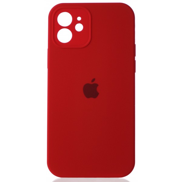 Чехол Silicone Case полная защита для iPhone 12 красный