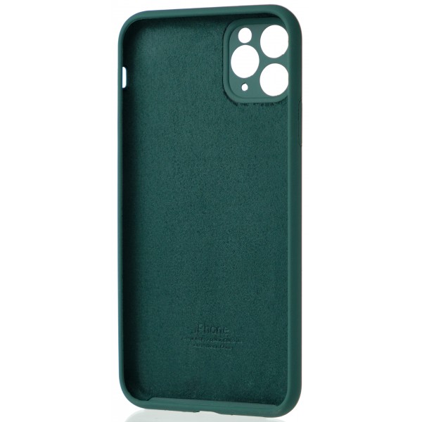 Чехол Silicone Case полная защита для iPhone 11 Pro Max темно-зеленый