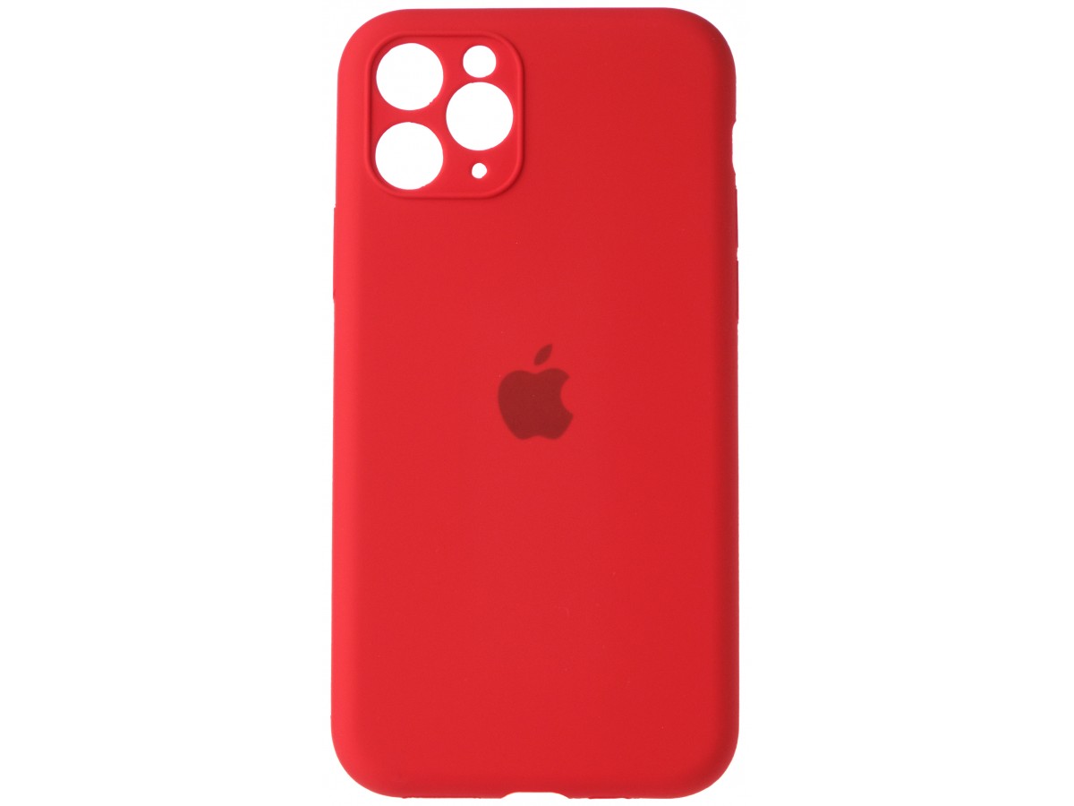 Чехол Silicone Case полная защита для iPhone 11 Pro красный в Тюмени
