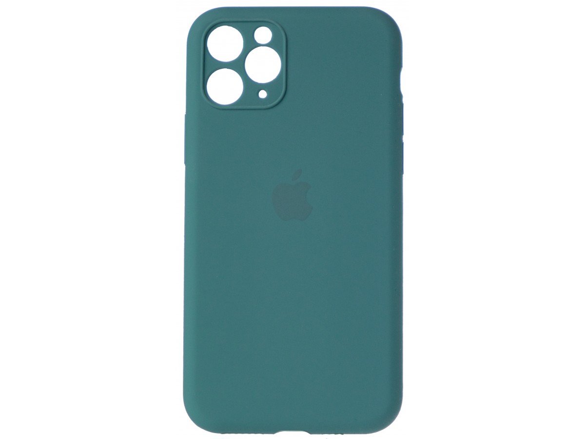 Чехол Silicone Case полная защита для iPhone 11 Pro темно-зеленый в Тюмени