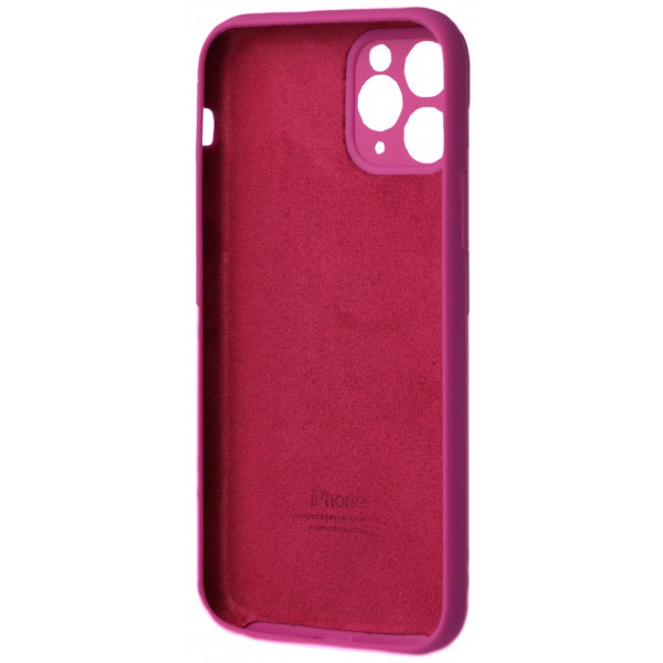 Чехол Silicone Case полная защита для iPhone 11 Pro фуксия
