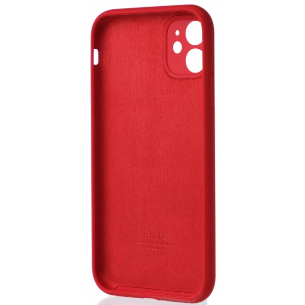 Чехол Silicone Case полная защита для iPhone 11 красный