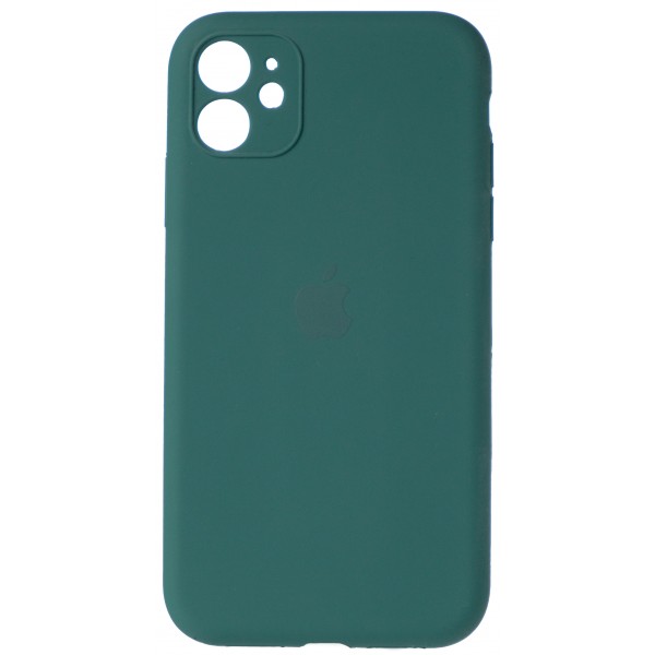 Чехол Silicone Case полная защита для iPhone 11 темно-зеленый