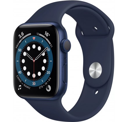 Apple Watch Series 6, 44 мм, корпус из алюминия синего ...
