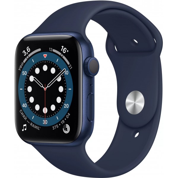 Apple Watch Series 6, 40 мм, корпус из алюминия синего цвета, спортивный ремешок цвета (темный ультрамарин)