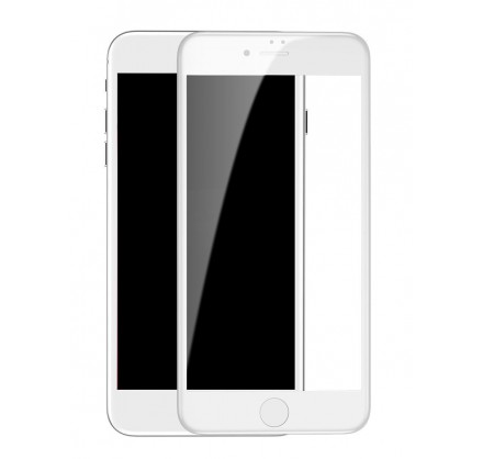 Стекло защитное iPhone 7 Plus/8 Plus (3D) Baseus белое
