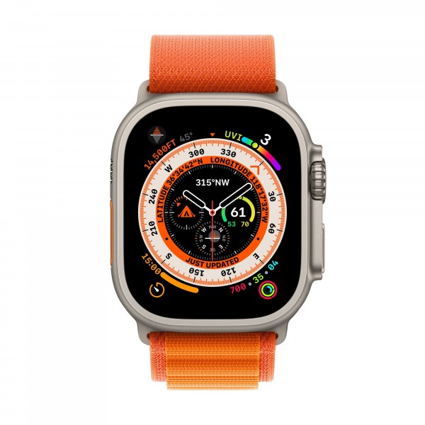 Apple Watch Ultra GPS + Cellular 49 мм корпус из титана ремешок Alpine оранжевого цвета
