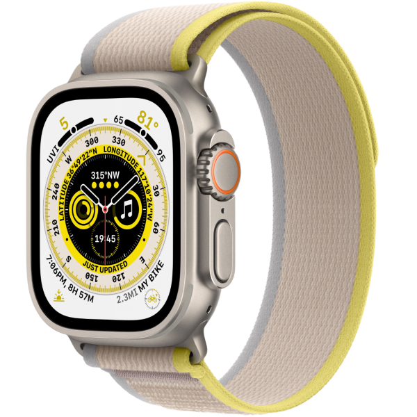 Apple Watch Ultra GPS + Cellular 49 мм корпус из титана ремешок Trail желтого/бежевого цвета