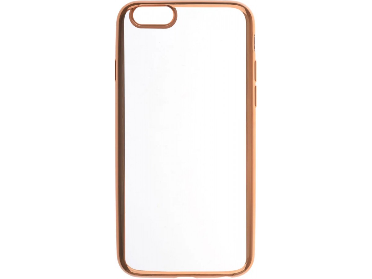 Чехол прозрачный для iPhone 6/6s силиконовый хром золотой
