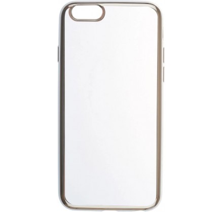 Чехол прозрачный для iPhone 6/6s силиконовый хром сереб...
