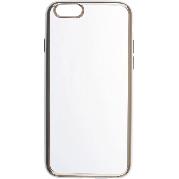 Чехол прозрачный для iPhone 6/6s силиконовый хром серебристый