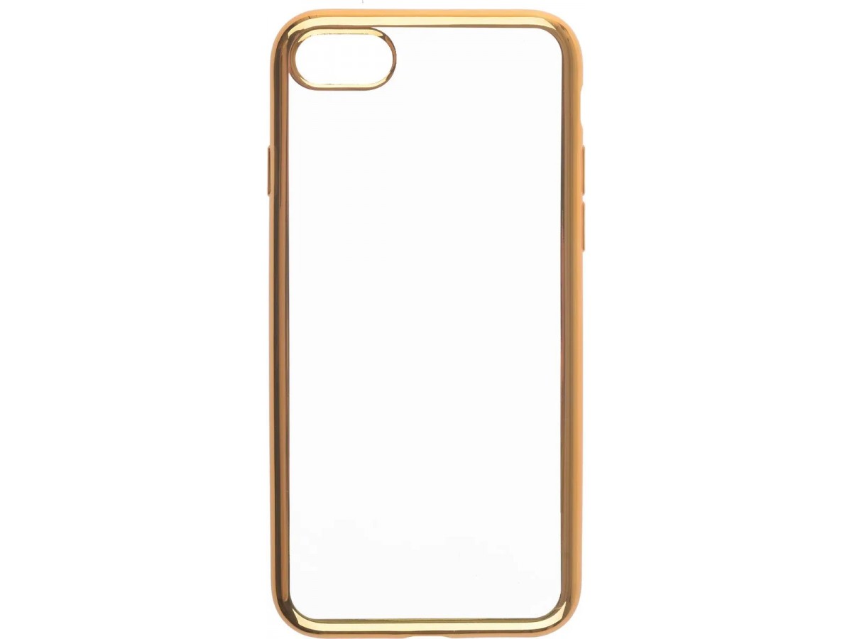 Чехол прозрачный для iPhone 7/8 силиконовый хром золотой в Тюмени