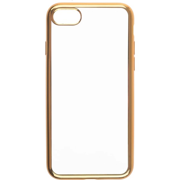 Чехол прозрачный для iPhone 7/8 силиконовый хром золотой