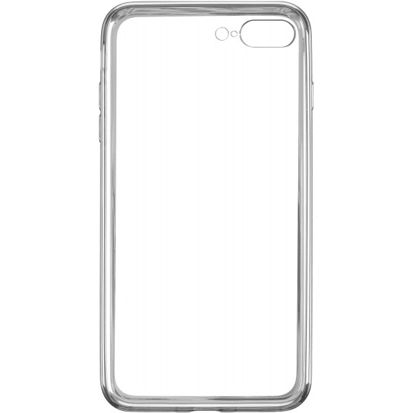 Чехол прозрачный для iPhone 7 Plus/8 Plus силиконовый хром серебристый