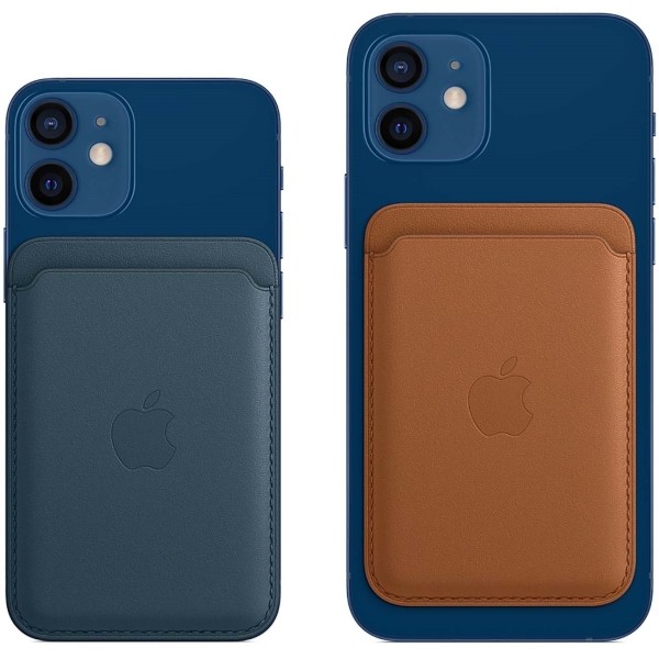 Чехол Lux Leather Wallet Apple MagSafe для iPhone темно-синий