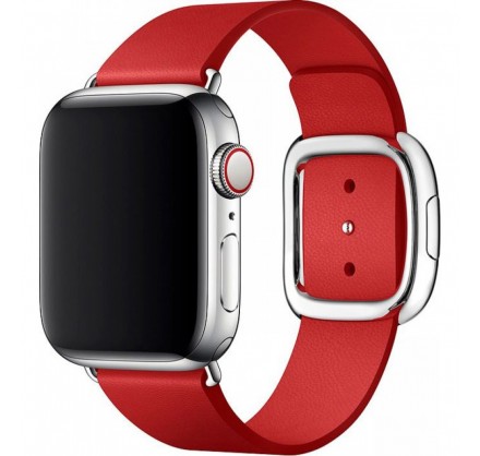 Ремешок кожаный Apple Watch 42/44мм Modern Buckle (крас...