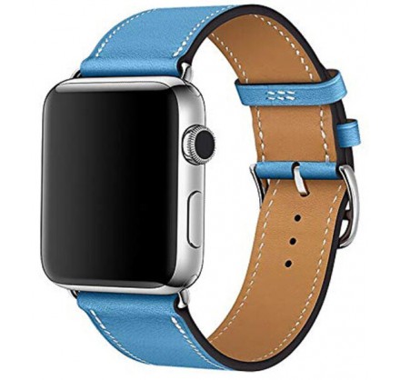 Ремешок кожаный Apple Watch 38/40 мм Genuine синий