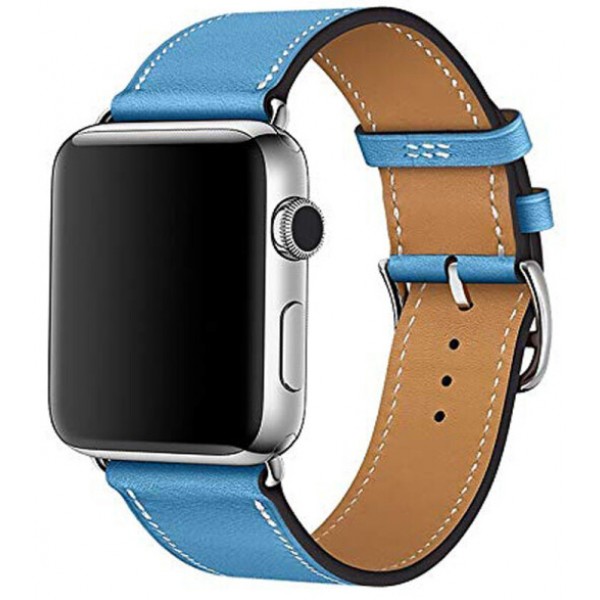 Ремешок кожаный Apple Watch 38/40 мм Genuine синий