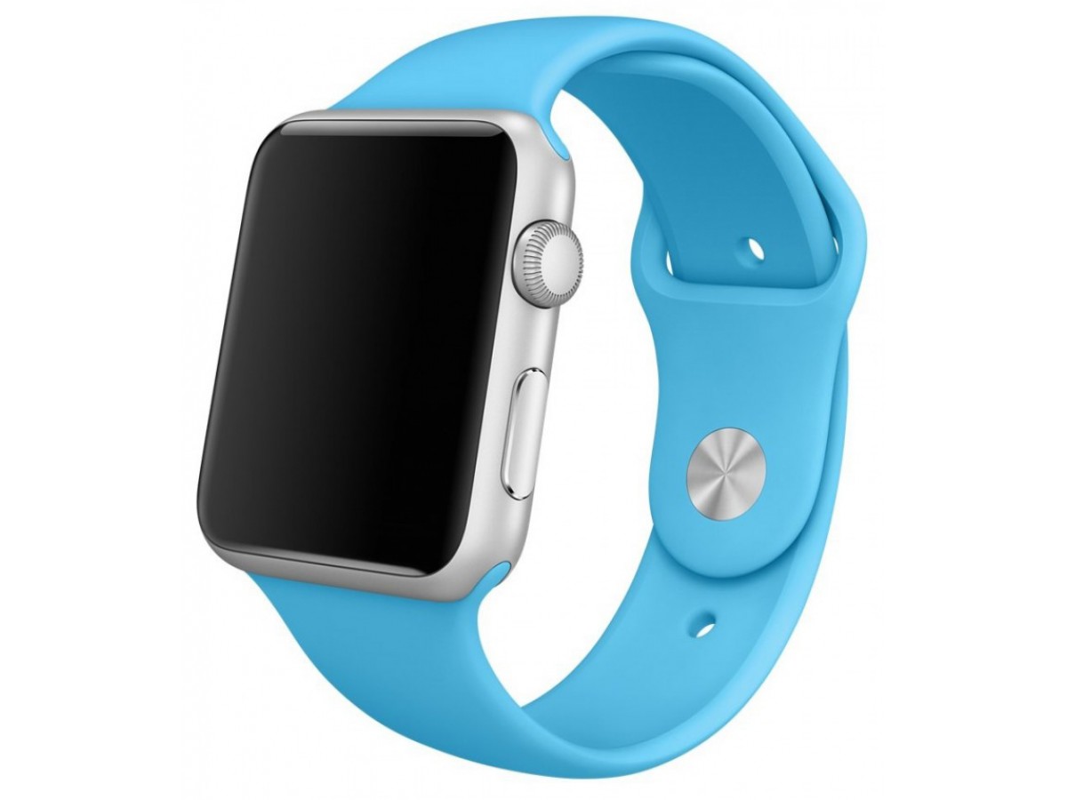 Силиконовый ремешок Apple Watch 38/40 мм голубой в Тюмени