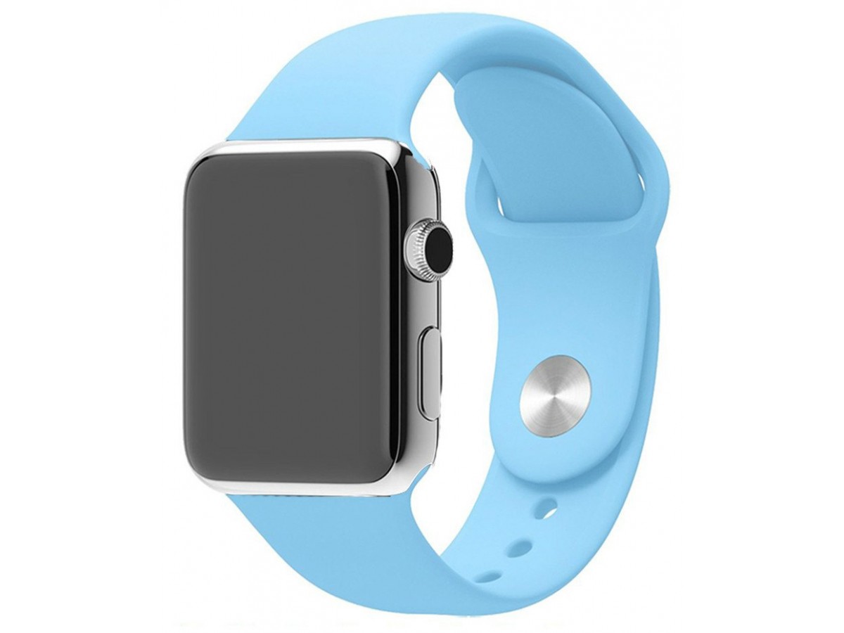 Силиконовый ремешок Apple Watch 42/44мм синее море в Тюмени