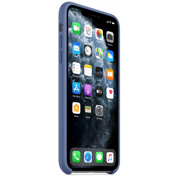 Чехол Silicone Case качество Lux для iPhone 11 Pro Max синий лен