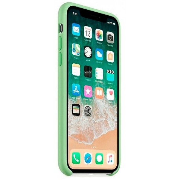Чехол Silicone Case качество для iPhone XR мятный