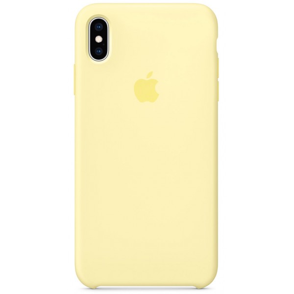 Чехол Silicone Case качество Lux для iPhone X/Xs лимонный крем