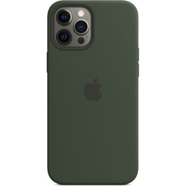Чехол Silicone Case magsafe качество Lux для iPhone 12 Pro Max темно-зеленый